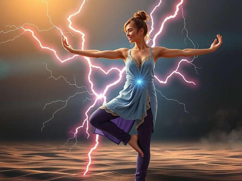 Yoga Lightning Quest character performing various yoga poses with energy effects